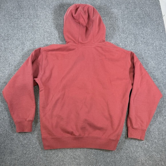 Nike Solo Swoosh Fleece Hoodie Men's Medium Coral Pullover Heavyweight Loose Fit - Picture 2 of 9